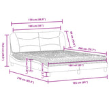 Bed with brown mattress 160x200 cm imitation leather