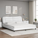 Lit avec matelas blanc 180x200 cm similicuir