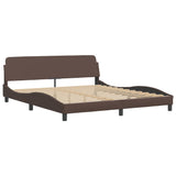 Lit avec matelas marron 180x200 cm similicuir