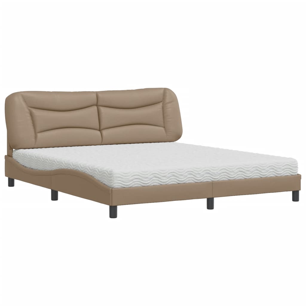 Lit avec matelas cappuccino 180x200 cm similicuir