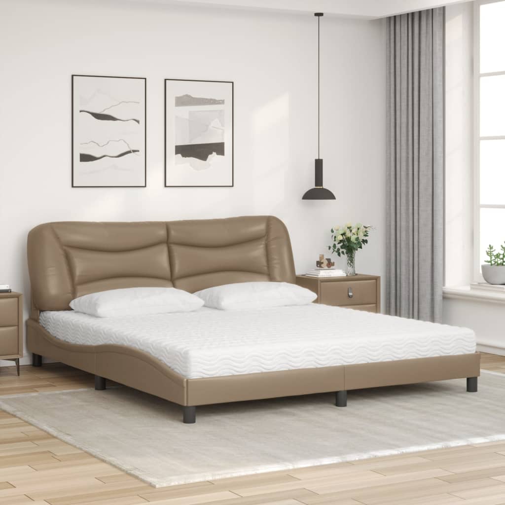 Lit avec matelas cappuccino 180x200 cm similicuir