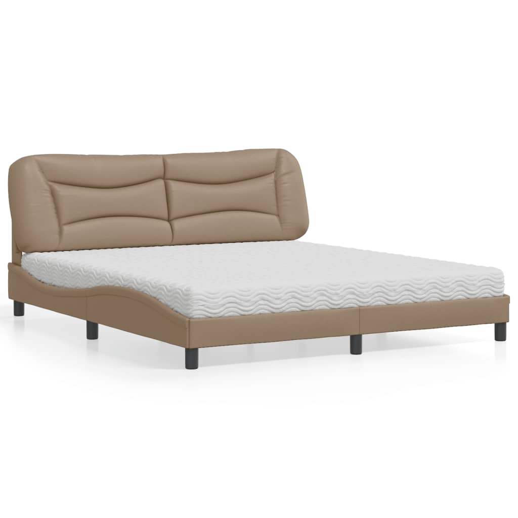 Lit avec matelas cappuccino 180x200 cm similicuir