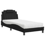 Lit avec matelas noir 80x200 cm similicuir