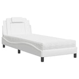 Lit avec matelas blanc 90x200 cm similicuir