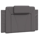 Bed with gray mattress 90x200 cm imitation leather