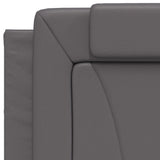 Bed with gray mattress 90x200 cm imitation leather