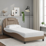 Lit avec matelas cappuccino 90x200 cm similicuir