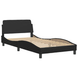 Lit avec matelas noir 100x200 cm similicuir