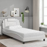 Lit avec matelas blanc 100x200 cm similicuir