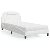 Lit avec matelas blanc 100x200 cm similicuir