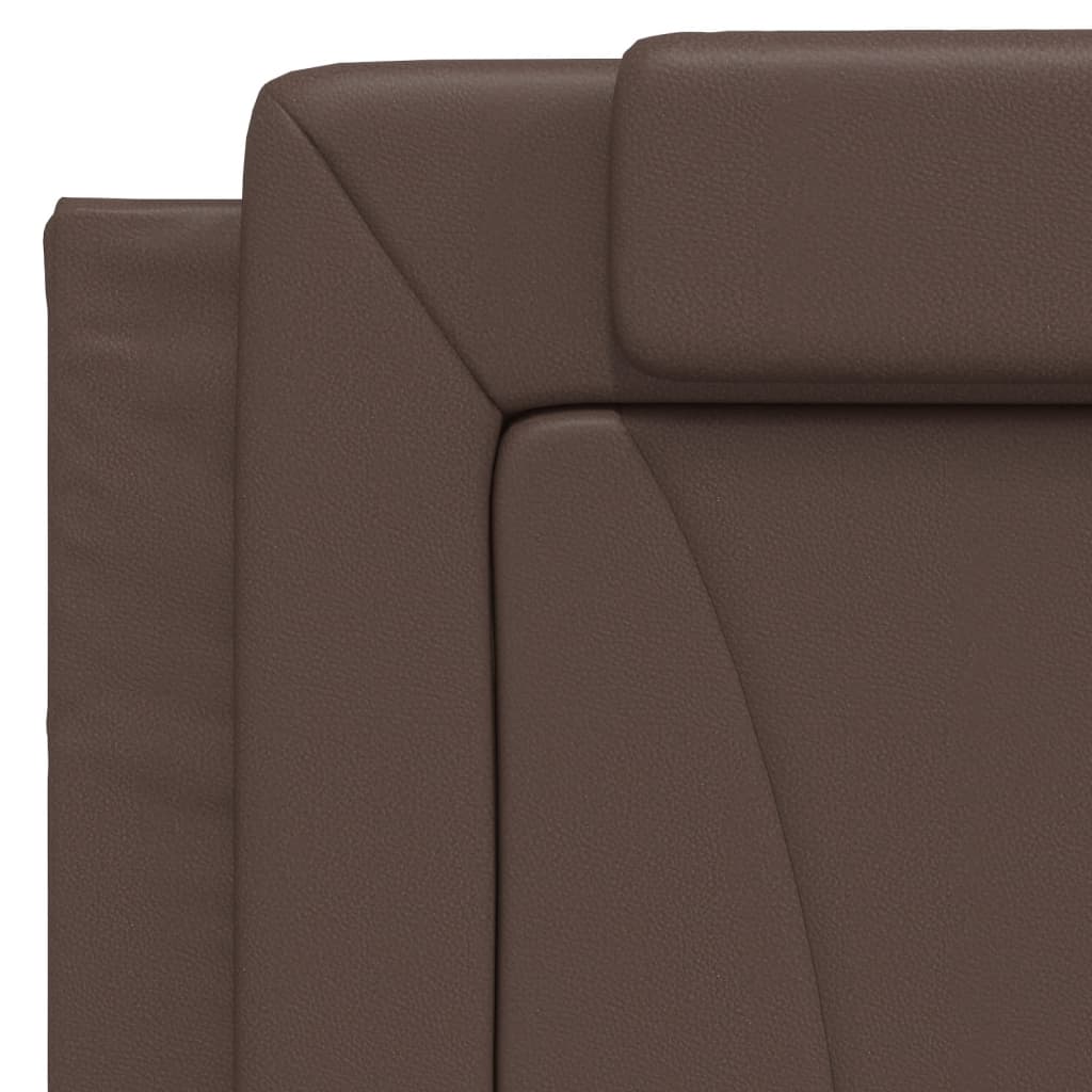 Bed with brown mattress 100x200 cm imitation leather