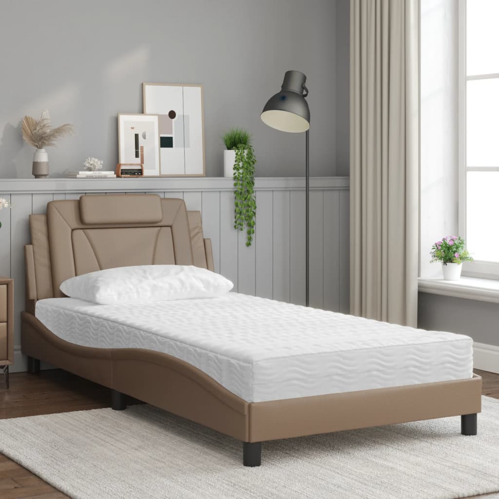 Lit avec matelas cappuccino 100x200 cm similicuir