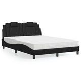 Lit avec matelas noir 120x200 cm similicuir