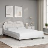 Lit avec matelas blanc 120x200 cm similicuir