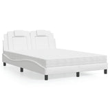 Lit avec matelas blanc 120x200 cm similicuir