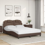 Lit avec matelas marron 120x200 cm similicuir