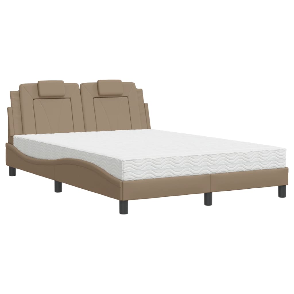 Lit avec matelas cappuccino 120x200 cm similicuir