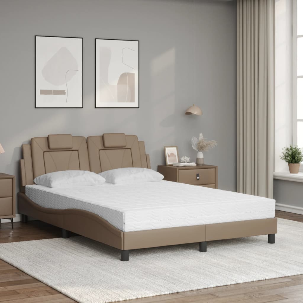 Lit avec matelas cappuccino 120x200 cm similicuir