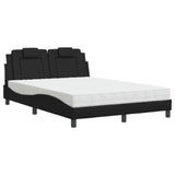 Lit avec matelas noir 140x190 cm similicuir