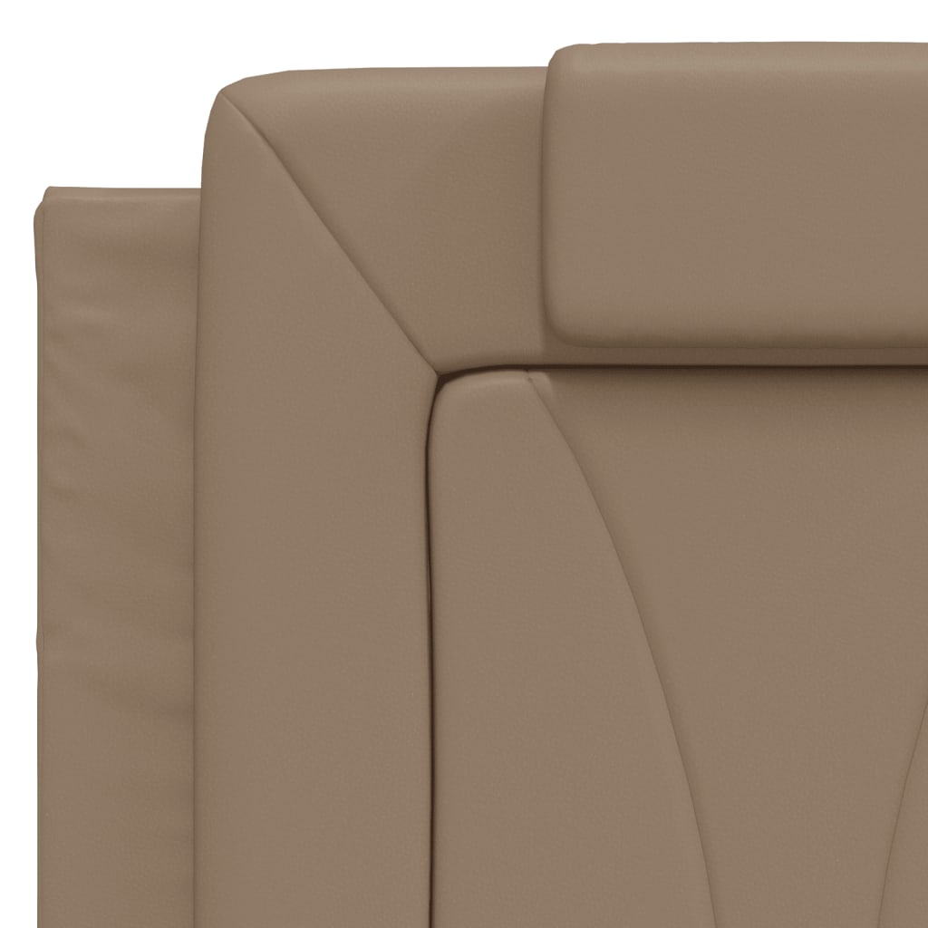 Bed with cappuccino mattress 140x190 cm imitation leather