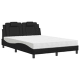 Lit avec matelas noir 140x200 cm similicuir