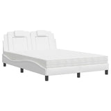 Lit avec matelas blanc 140x200 cm similicuir