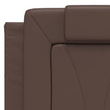 Bed with brown mattress 140x200 cm imitation leather