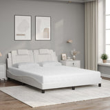 Lit avec matelas blanc 160x200 cm similicuir