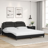 Lit avec matelas noir 180x200 cm similicuir