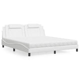 Lit avec matelas blanc 180x200 cm similicuir