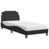 Lit avec matelas noir 80x200 cm similicuir