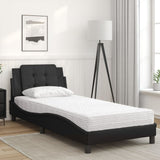 Lit avec matelas noir 80x200 cm similicuir