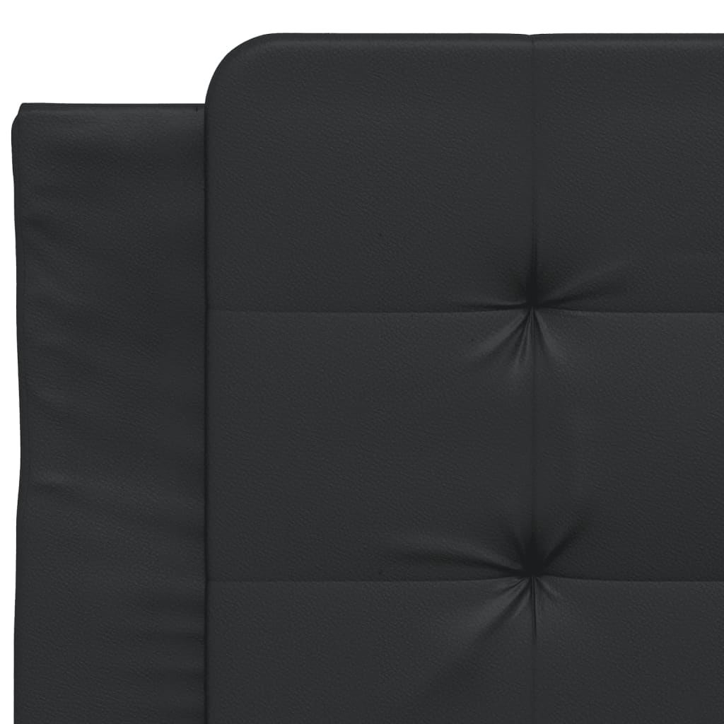 Lit avec matelas noir 80x200 cm similicuir