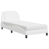 Lit avec matelas blanc 80x200 cm similicuir