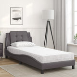 Lit avec matelas gris 80x200 cm similicuir