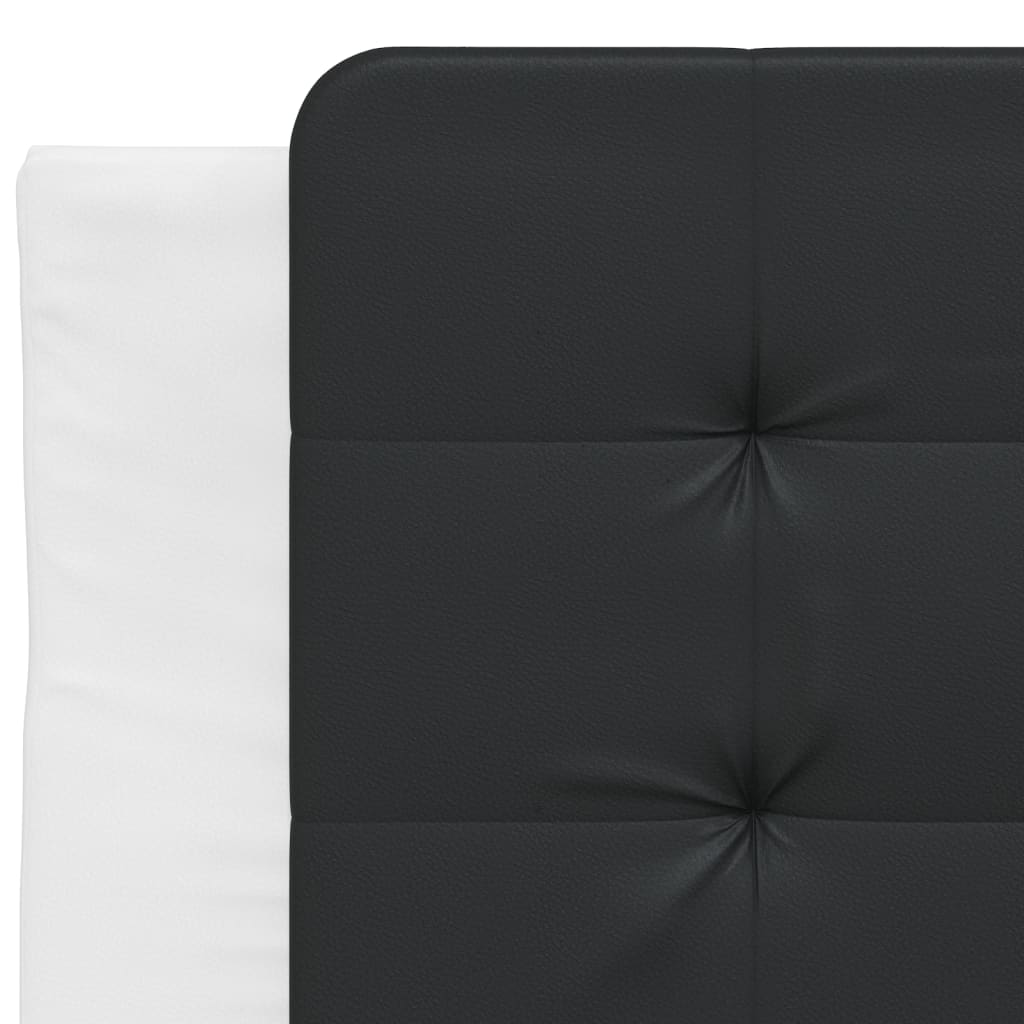 Lit avec matelas blanc et noir 90x190 cm similicuir