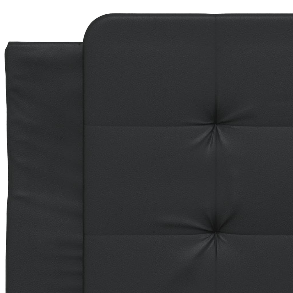 Lit avec matelas noir 90x200 cm similicuir