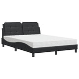 Lit avec matelas noir 120x200 cm similicuir