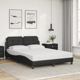 Lit avec matelas noir 120x200 cm similicuir