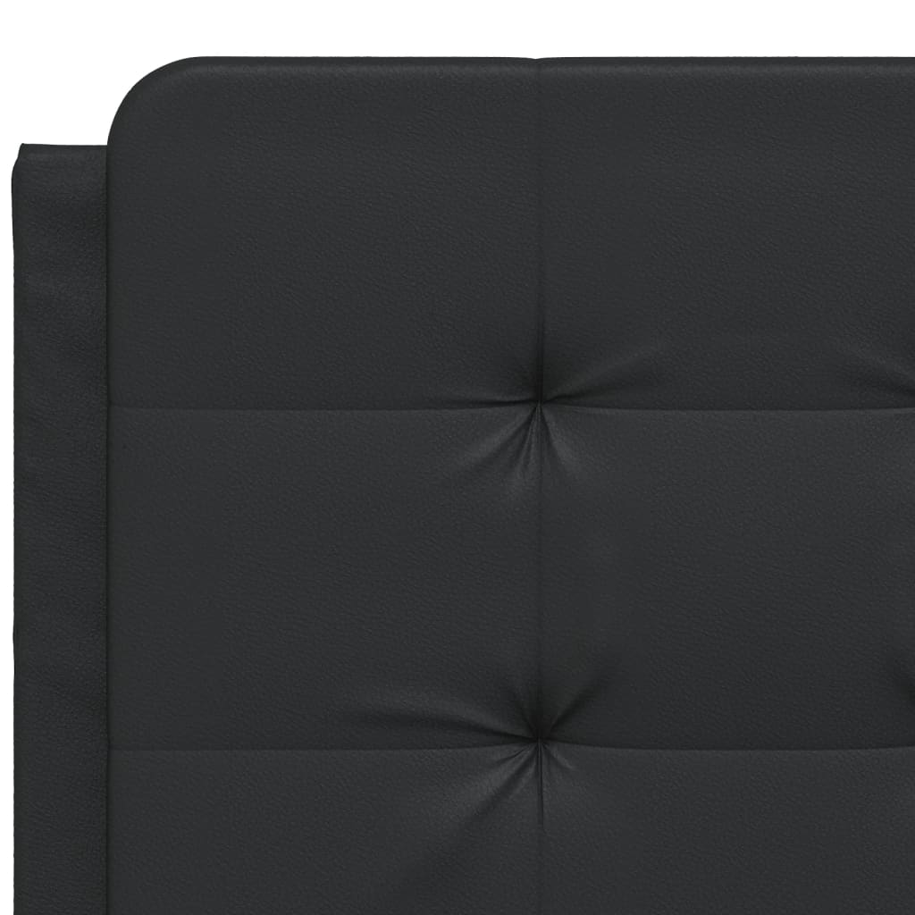 Lit avec matelas noir 120x200 cm similicuir