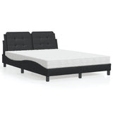 Lit avec matelas noir 120x200 cm similicuir