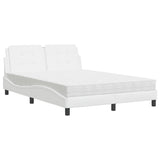 Lit avec matelas blanc 120x200 cm similicuir