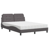 Lit avec matelas gris 120x200 cm similicuir