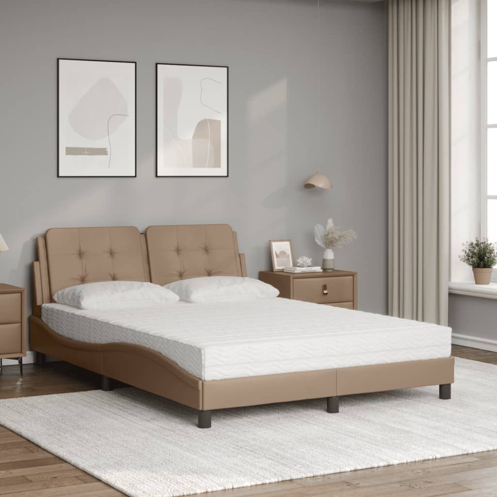 Lit avec matelas cappuccino 120x200 cm similicuir