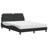 Lit avec matelas noir 140x190 cm similicuir