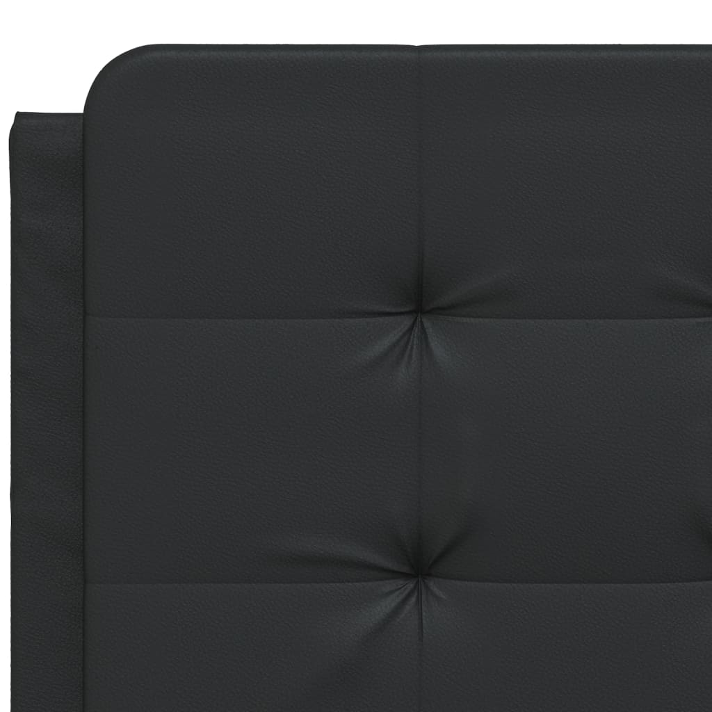 Lit avec matelas noir 140x190 cm similicuir