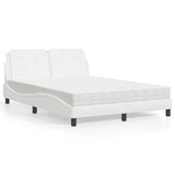 Lit avec matelas blanc 140x190 cm similicuir