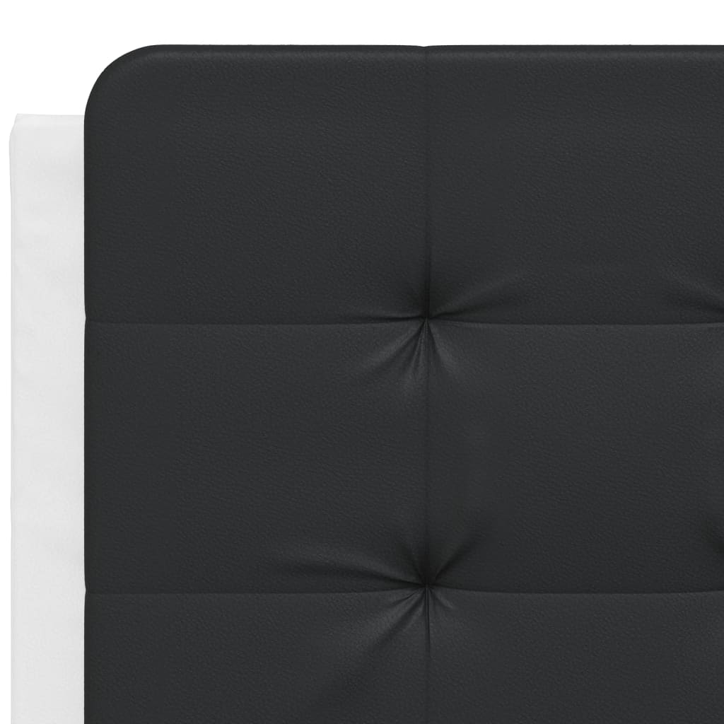 Bed with white and black mattress 140x190 cm imitation leather