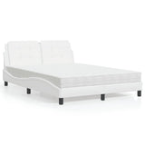 Lit avec matelas blanc 140x200 cm similicuir