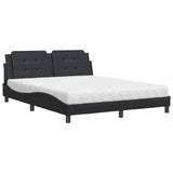 Lit avec matelas noir 160x200 cm similicuir